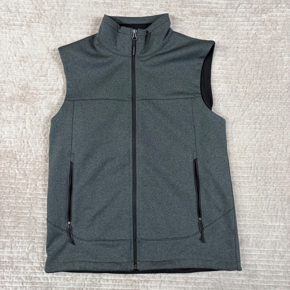 The North Face Mens WindWall Softshell Vest Gray Full Zip NF00CTZ9 Small